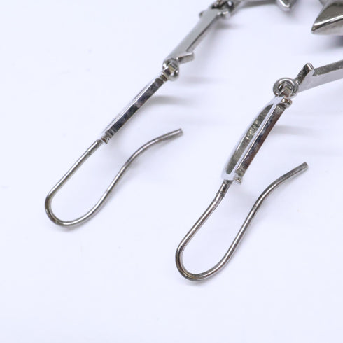 Dangle Earrings Logo Dangle Silver-Tone Metal