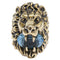 Lion Head Ring Metal with Crystal