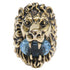 Lion Head Ring Metal with Crystal