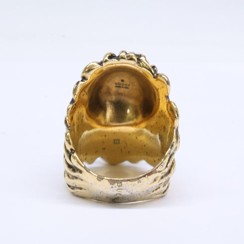 Lion Head Ring Metal with Crystal