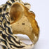 Lion Head Ring Metal with Crystal