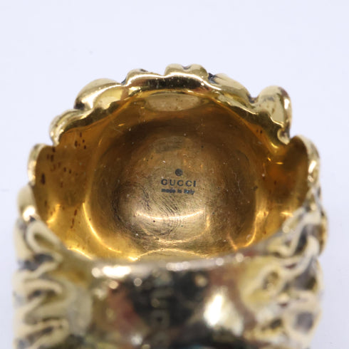 Lion Head Ring Metal with Crystal