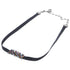 Choker Necklace Metal With Rhinestone And Grosgrain Ribbon Black And Multicolor