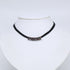 Choker Necklace Metal With Rhinestone And Grosgrain Ribbon Black And Multicolor
