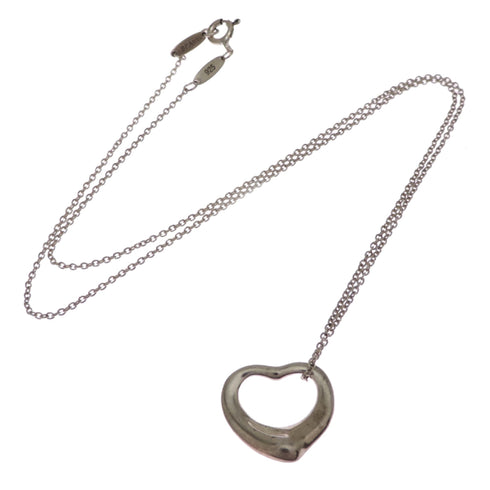 Open Heart Pendant Necklace Sterling Silver 14mm