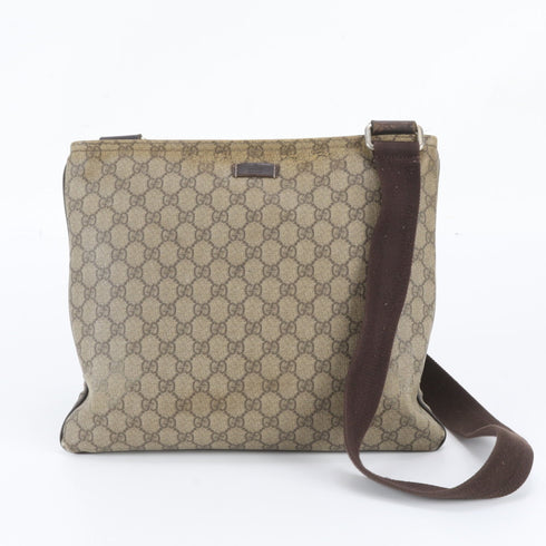 Zip Top Messenger Bag GG Coated Canvas Large