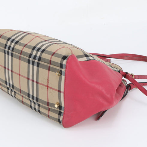 Canterbury Tote Horseferry Check Canvas and Leather Small