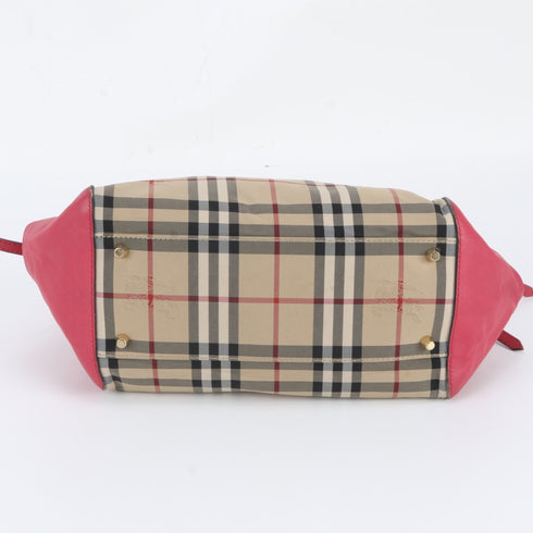 Canterbury Tote Horseferry Check Canvas and Leather Small