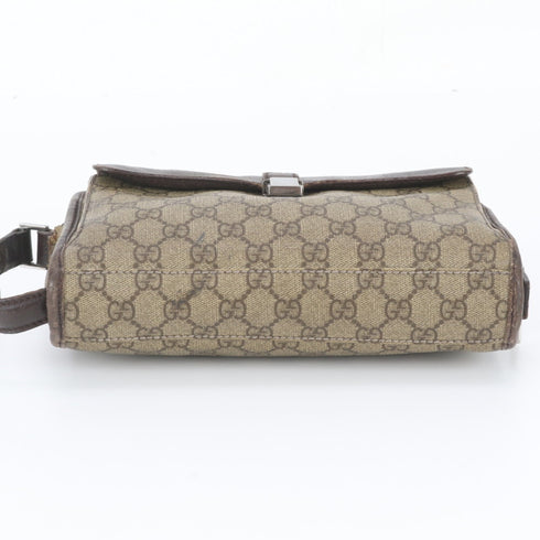 Buckle Backpack GG Coated Canvas with Leather Medium