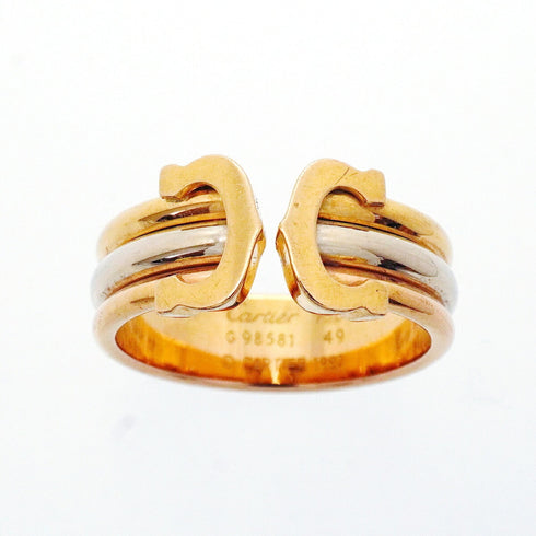 Vendome Louis Cartier Band Ring 18K Tricolor Gold