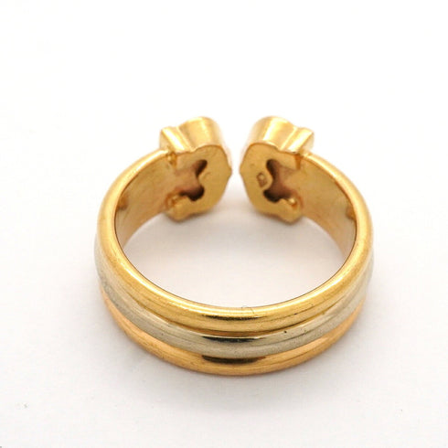 Vendome Louis Cartier Band Ring 18K Tricolor Gold