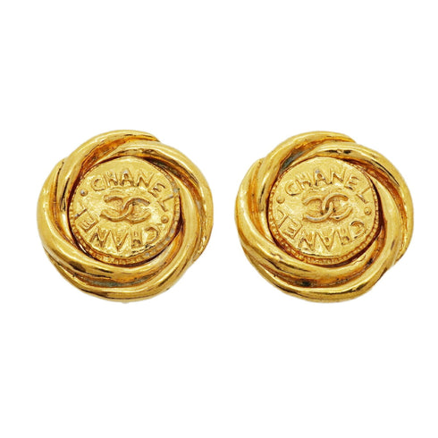CC Logo Clip-On Earrings Metal Gold-Tone Metal