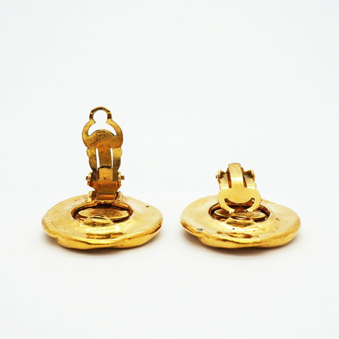 CC Logo Clip-On Earrings Metal Gold-Tone Metal