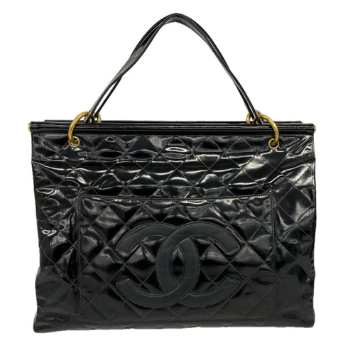 Vintage Grand Shopping Tote Quilted Patent Large