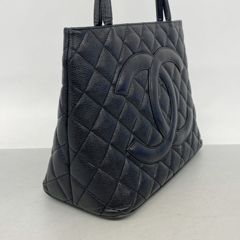 Medallion Tote Quilted Caviar