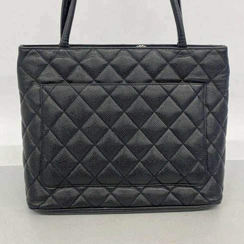 Medallion Tote Quilted Caviar