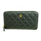 Zip Around Wallet Quilted Caviar Long