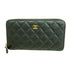 Zip Around Wallet Quilted Caviar Long