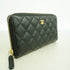 Zip Around Wallet Quilted Caviar Long