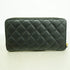 Zip Around Wallet Quilted Caviar Long