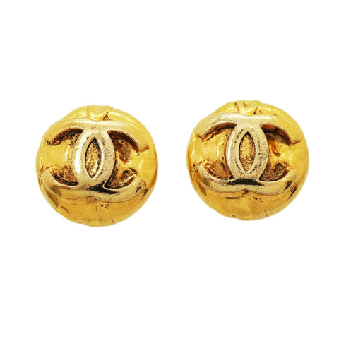 CC Logo Circle Clip-On Earrings Metal Gold-Tone Metal