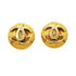 CC Logo Circle Clip-On Earrings Metal Gold-Tone Metal