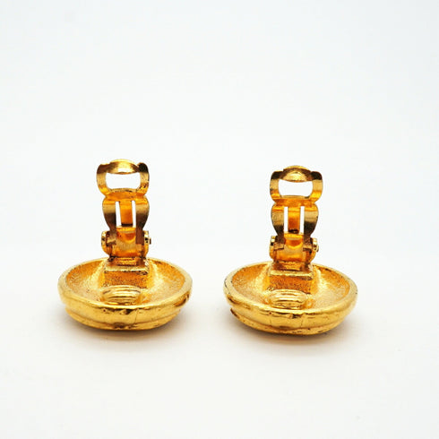 CC Logo Circle Clip-On Earrings Metal Gold-Tone Metal