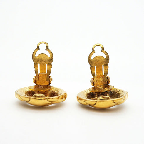 CC Logo Circle Clip-On Earrings Metal Gold-Tone Metal