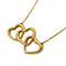 Triple Heart Pendant Necklace 18K Yellow Gold