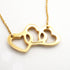 Triple Heart Pendant Necklace 18K Yellow Gold