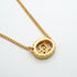 Oval Pendant Necklace Gold and Rhinestone