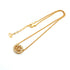 Oval Pendant Necklace Gold and Rhinestone