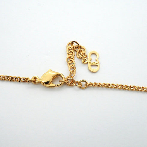 Oval Pendant Necklace Gold and Rhinestone