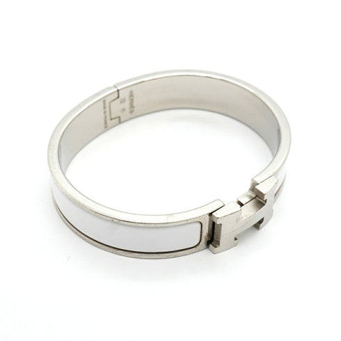 Clic Clac Bangle Metal Silver White Mini Bracelet
