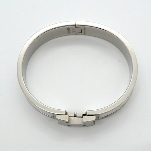 Clic Clac Bangle Metal Silver White Mini Bracelet