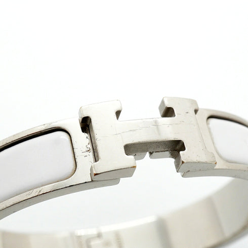 Clic Clac Bangle Metal Silver White Mini Bracelet