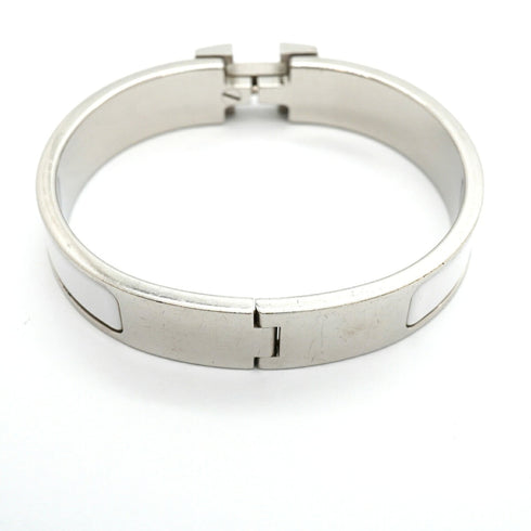 Clic Clac Bangle Metal Silver White Mini Bracelet