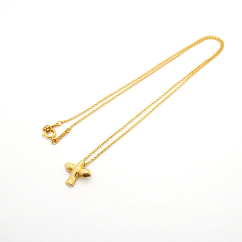 Bird Cross Pendant Necklace 18K Yellow Gold