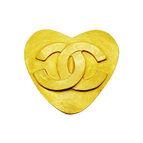 CC Logo Heart Brooch Metal
