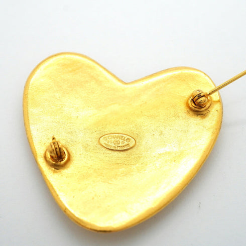 CC Logo Heart Brooch Metal