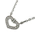 C Heart Pendant Necklace 18K White Gold with Diamonds