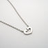 C Heart Pendant Necklace 18K White Gold with Diamonds