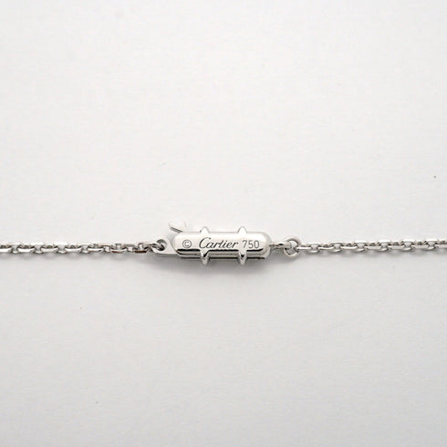 C Heart Pendant Necklace 18K White Gold with Diamonds