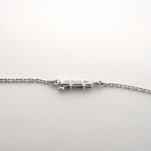 C Heart Pendant Necklace 18K White Gold with Diamonds