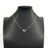 C Heart Pendant Necklace 18K White Gold with Diamonds