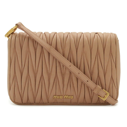 Flap Crossbody Bag Matelasse Leather Small