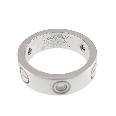 Love Ring 18K White Gold with Diamond