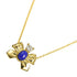 Pendant Necklace 18K Yellow Gold 40cm With Diamond and Lapis Lazuli