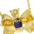 Pendant Necklace 18K Yellow Gold 40cm With Diamond and Lapis Lazuli