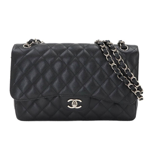 Classic Double Flap Bag Quilted Caviar Jumbo